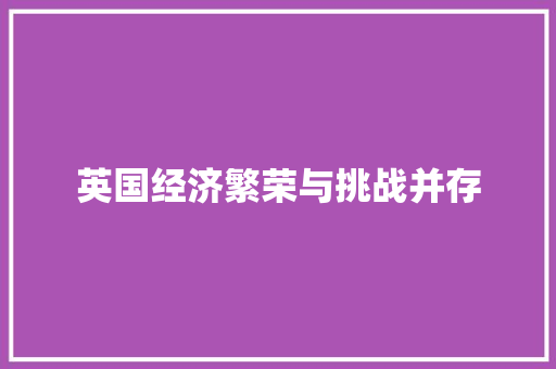 英国经济繁荣与挑战并存