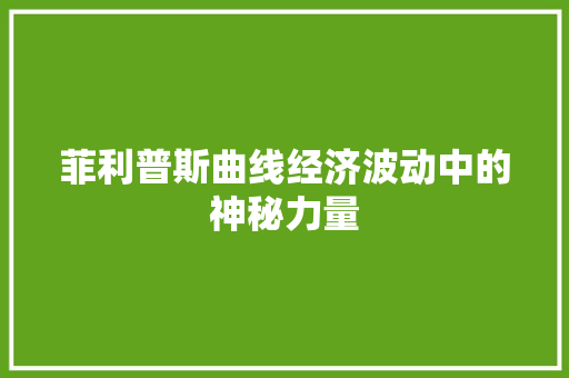 菲利普斯曲线经济波动中的神秘力量 菲利普斯曲线经济波动中的神秘力量