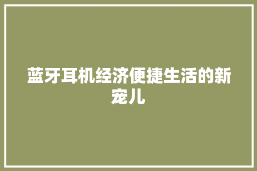 蓝牙耳机经济便捷生活的新宠儿 蓝牙耳机经济便捷生活的新宠儿