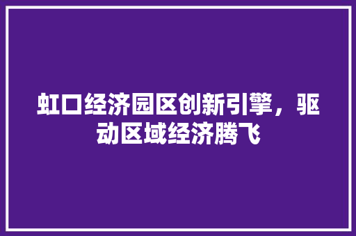 虹口经济园区创新引擎,驱动区域经济腾飞 虹口经济园区创新引擎,驱动区域经济腾飞