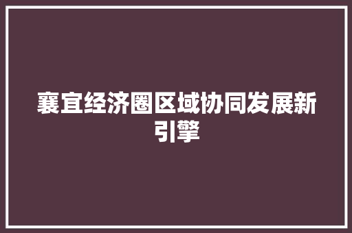襄宜经济圈区域协同发展新引擎 襄宜经济圈区域协同发展新引擎