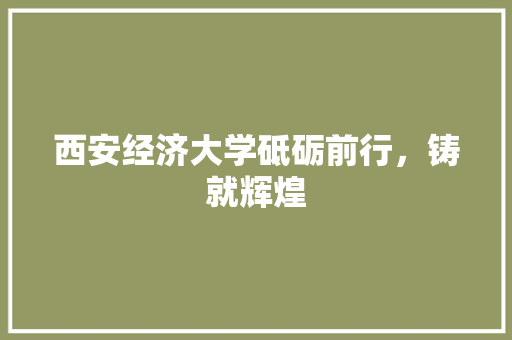 西安经济大学砥砺前行,铸就辉煌 西安经济大学砥砺前行,铸就辉煌