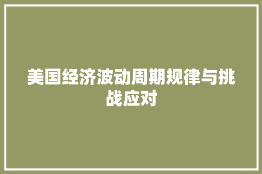 美国经济波动周期规律与挑战应对 美国经济波动周期规律与挑战应对