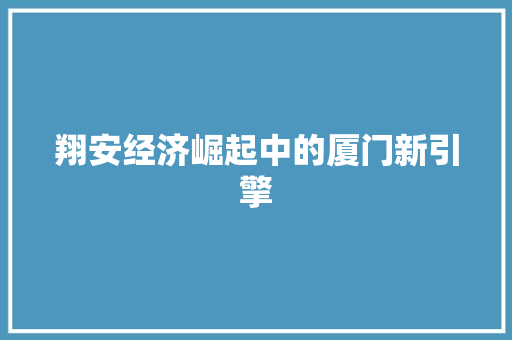 翔安经济崛起中的厦门新引擎 翔安经济崛起中的厦门新引擎