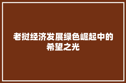 老挝经济发展绿色崛起中的希望之光