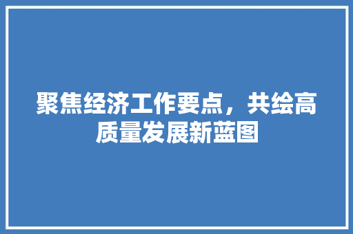 聚焦经济工作要点,共绘高质量发展新蓝图 聚焦经济工作要点,共绘高质量发展新蓝图