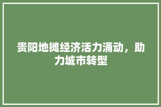 贵阳地摊经济活力涌动,助力城市转型 贵阳地摊经济活力涌动,助力城市转型