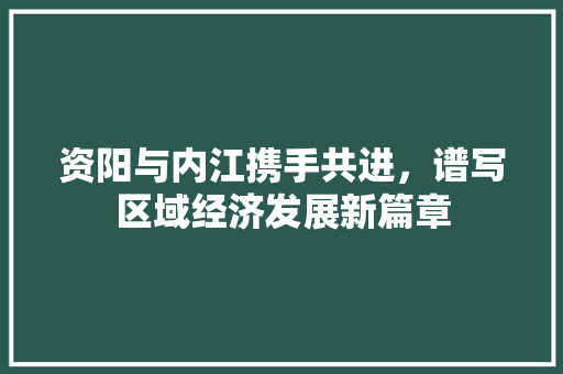 资阳与内江携手共进,谱写区域经济发展新篇章 资阳与内江携手共进,谱写区域经济发展新篇章