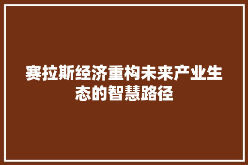 赛拉斯经济重构未来产业生态的智慧路径 赛拉斯经济重构未来产业生态的智慧路径