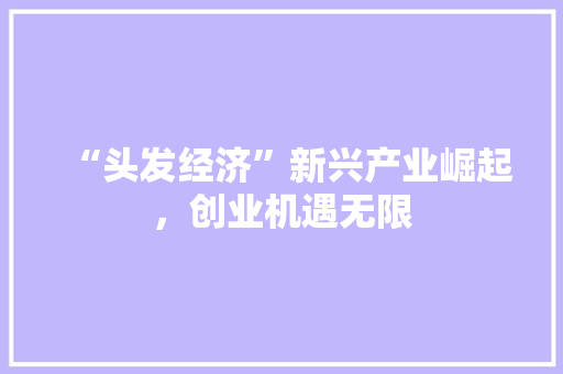 “头发经济”新兴产业崛起,创业机遇无限 “头发经济”新兴产业崛起,创业机遇无限
