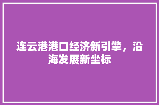 连云港港口经济新引擎，沿海发展新坐标