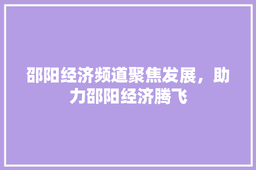 邵阳经济频道聚焦发展,助力邵阳经济腾飞 邵阳经济频道聚焦发展,助力邵阳经济腾飞