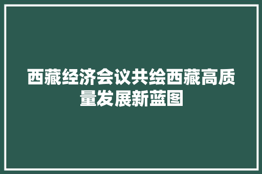 西藏经济会议共绘西藏高质量发展新蓝图 西藏经济会议共绘西藏高质量发展新蓝图