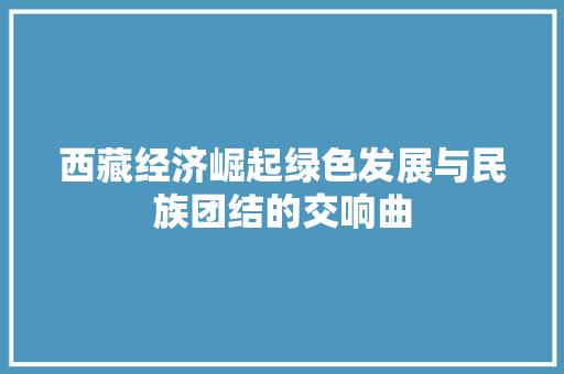 西藏经济崛起绿色发展与民族团结的交响曲 西藏经济崛起绿色发展与民族团结的交响曲