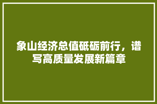 象山经济总值砥砺前行,谱写高质量发展新篇章 象山经济总值砥砺前行,谱写高质量发展新篇章