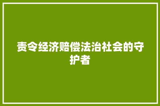 责令经济赔偿法治社会的守护者 责令经济赔偿法治社会的守护者