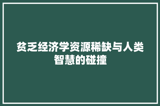 贫乏经济学资源稀缺与人类智慧的碰撞 贫乏经济学资源稀缺与人类智慧的碰撞