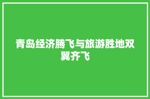 青岛经济腾飞与旅游胜地双翼齐飞 青岛经济腾飞与旅游胜地双翼齐飞