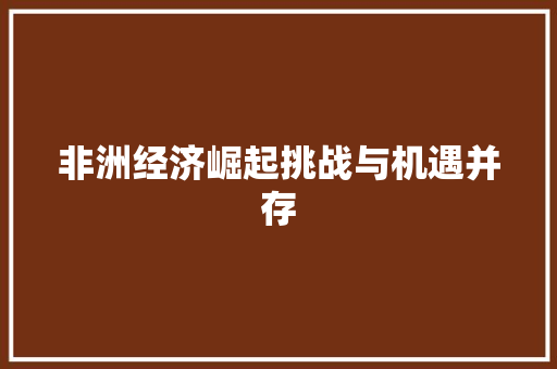 非洲经济崛起挑战与机遇并存 非洲经济崛起挑战与机遇并存