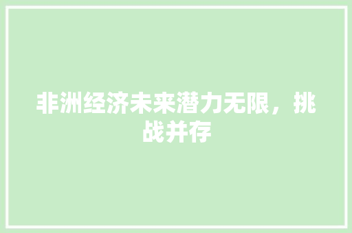 非洲经济未来潜力无限,挑战并存 非洲经济未来潜力无限,挑战并存