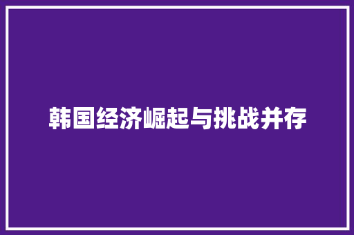 韩国经济崛起与挑战并存