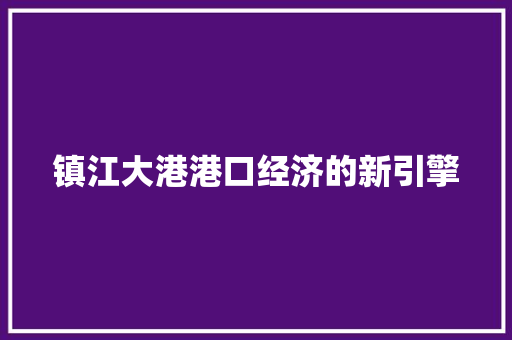 镇江大港港口经济的新引擎
