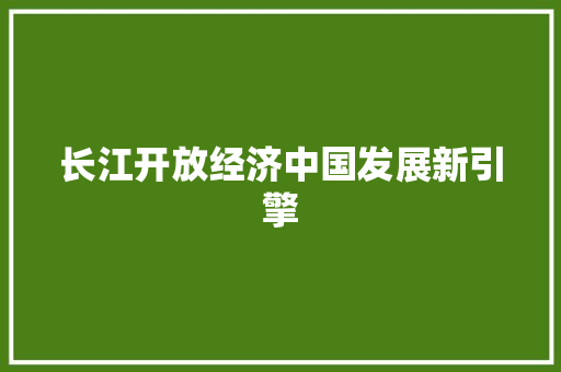 长江开放经济中国发展新引擎 长江开放经济中国发展新引擎