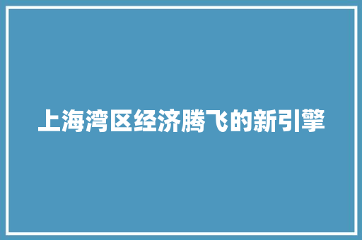 上海湾区经济腾飞的新引擎 上海湾区经济腾飞的新引擎