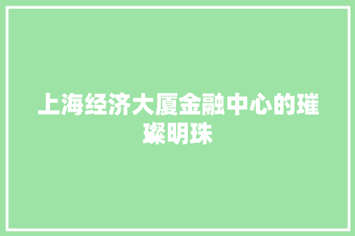 上海经济大厦金融中心的璀璨明珠 上海经济大厦金融中心的璀璨明珠
