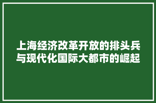 上海经济改革开放的排头兵与现代化国际大都市的崛起 上海经济改革开放的排头兵与现代化国际大都市的崛起