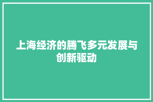 上海经济的腾飞多元发展与创新驱动 上海经济的腾飞多元发展与创新驱动