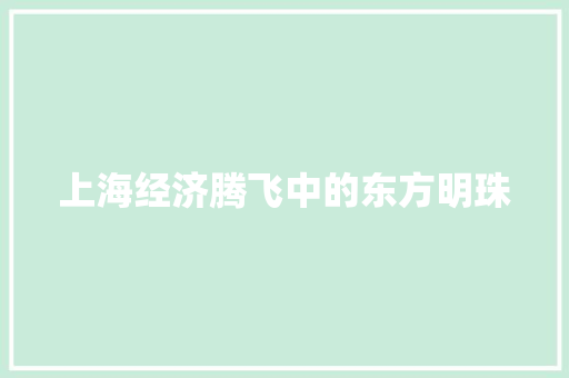 上海经济腾飞中的东方明珠 上海经济腾飞中的东方明珠