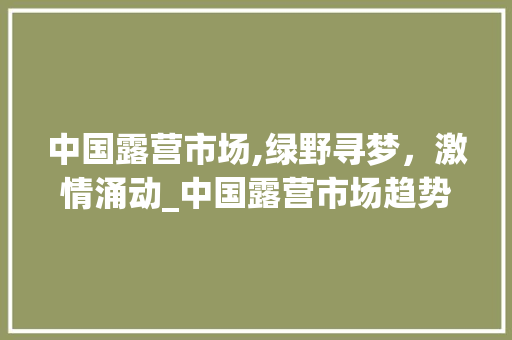 中国露营市场,绿野寻梦,激情涌动_中国露营市场趋势分析 中国露营市场,绿野寻梦,激情涌动_中国露营市场趋势分析
