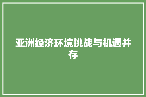 亚洲经济环境挑战与机遇并存 亚洲经济环境挑战与机遇并存