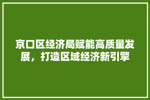 京口区经济局赋能高质量发展,打造区域经济新引擎 京口区经济局赋能高质量发展,打造区域经济新引擎