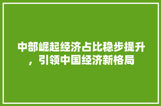 中部崛起经济占比稳步提升,引领中国经济新格局 中部崛起经济占比稳步提升,引领中国经济新格局