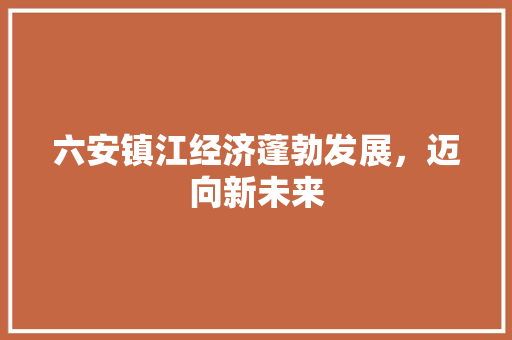 六安镇江经济蓬勃发展,迈向新未来 六安镇江经济蓬勃发展,迈向新未来