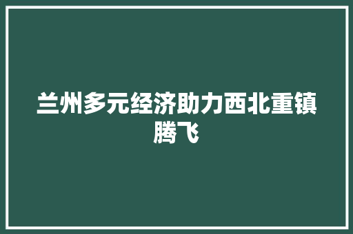 兰州多元经济助力西北重镇腾飞 兰州多元经济助力西北重镇腾飞