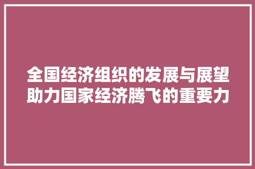 全国经济组织的发展与展望助力国家经济腾飞的重要力量 全国经济组织的发展与展望助力国家经济腾飞的重要力量