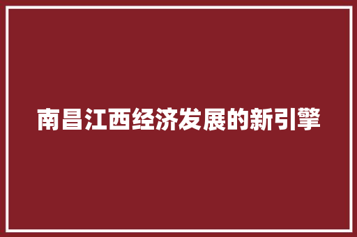 南昌江西经济发展的新引擎 南昌江西经济发展的新引擎