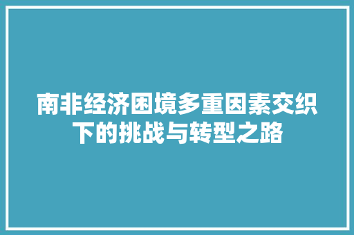 南非经济困境多重因素交织下的挑战与转型之路 南非经济困境多重因素交织下的挑战与转型之路
