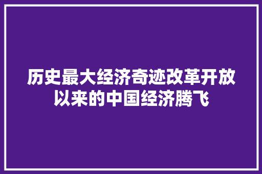 历史最大经济奇迹改革开放以来的中国经济腾飞 历史最大经济奇迹改革开放以来的中国经济腾飞
