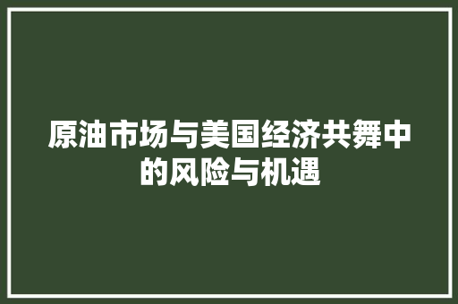 原油市场与美国经济共舞中的风险与机遇 原油市场与美国经济共舞中的风险与机遇
