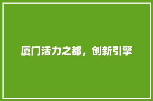 厦门活力之都,创新引擎 厦门活力之都,创新引擎