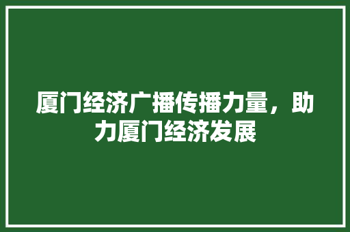 厦门经济广播传播力量,助力厦门经济发展 厦门经济广播传播力量,助力厦门经济发展