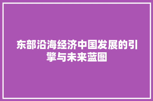 东部沿海经济中国发展的引擎与未来蓝图