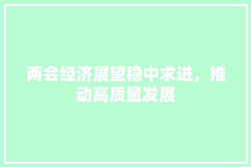 两会经济展望稳中求进,推动高质量发展 两会经济展望稳中求进,推动高质量发展