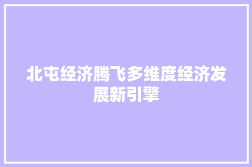 北屯经济腾飞多维度经济发展新引擎 北屯经济腾飞多维度经济发展新引擎