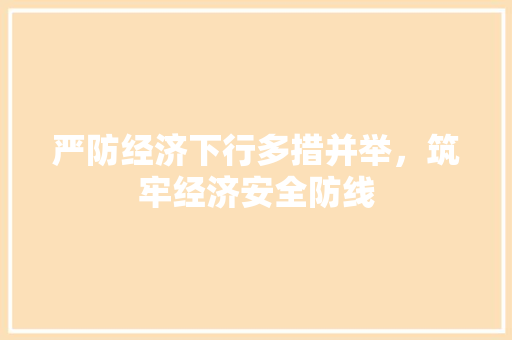 严防经济下行多措并举,筑牢经济安全防线 严防经济下行多措并举,筑牢经济安全防线