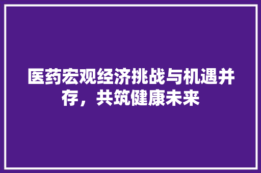 医药宏观经济挑战与机遇并存,共筑健康未来 医药宏观经济挑战与机遇并存,共筑健康未来